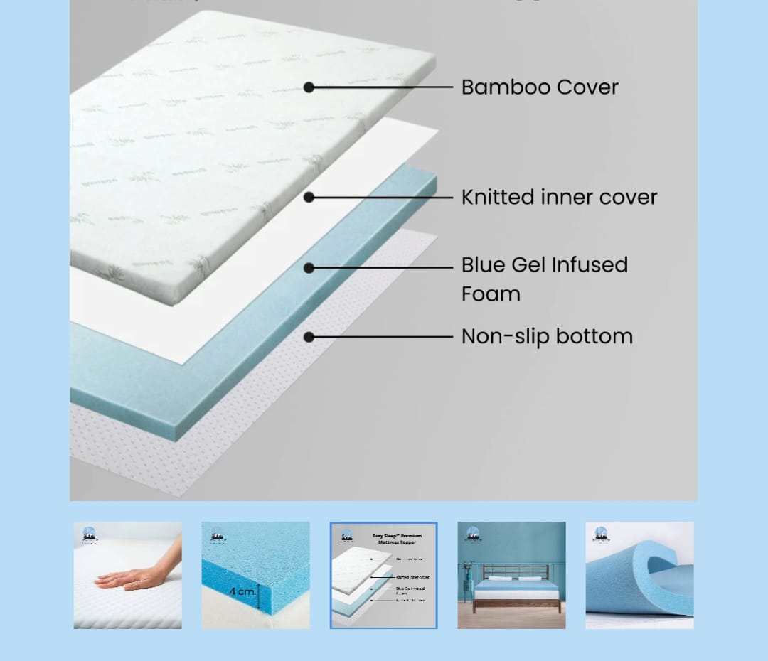 Bed memory foam topper
